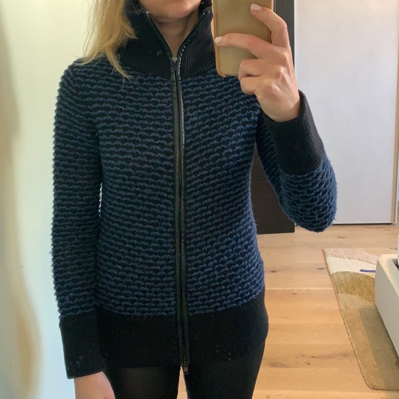 Vince Wool turtleneck striped jacket cardigan - Picture 14 of 14